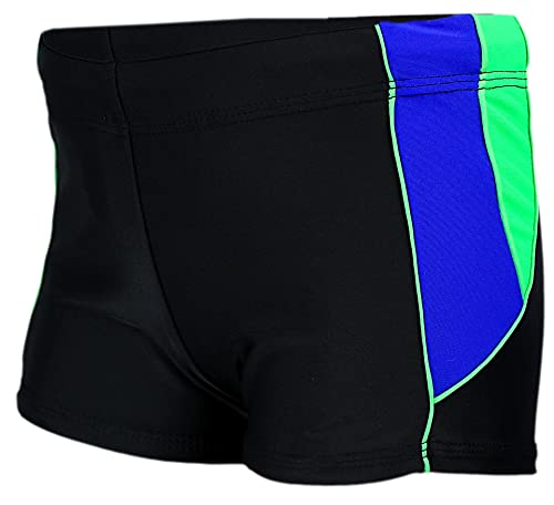 Aquarti Jungen Kurze Badehose mit Einsätzen Seitlich, Farbe: Schwarz/Blau/Grün, Größe: 122 von Aquarti