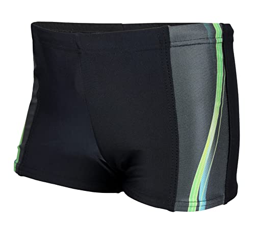 Aquarti Jungen Schwimmhose Kontrastfarbige Einsätze, Farbe: 13722 Schwarz/Grün, Größe: 122 von Aquarti