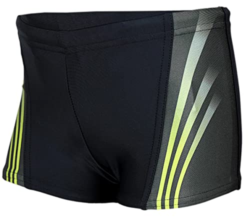 Aquarti Jungen Schwimmhose Kontrastfarbige Einsätze, Farbe: 16101 Schwarz/Grün, Größe: 110 von Aquarti