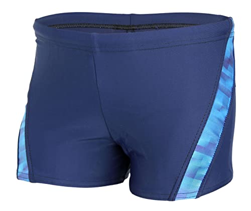 Aquarti Jungen Schwimmhose Kontrastfarbige Einsätze, Farbe: Dunkelblau/Blau, Größe: 134 von Aquarti