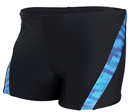 Aquarti Jungen Schwimmhose Kontrastfarbige Einsätze, Farbe: Schwarz/Blau, Größe: 122 von Aquarti