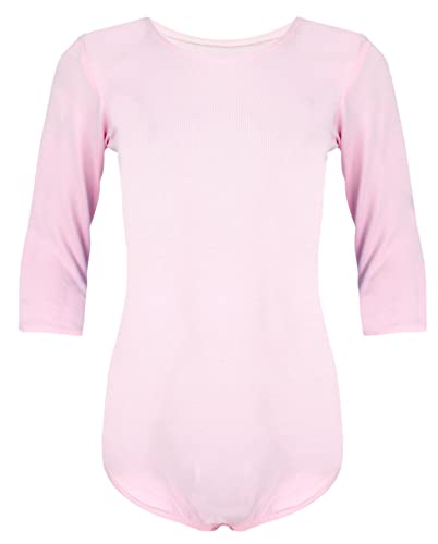 Aquarti Mädchen Body 3/4 Arm Ballett Trikot, Farbe: Rosa, Größe: 116 von Aquarti