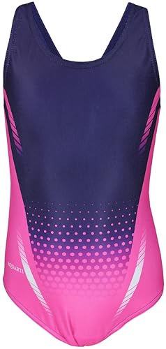 Aquarti Mädchen Badeanzug – Chlorresistenter Sport Badeanzug Mädchen mit Muscleback, Farbe: EP2274a3 Rosa, Größe: 164 von Aquarti