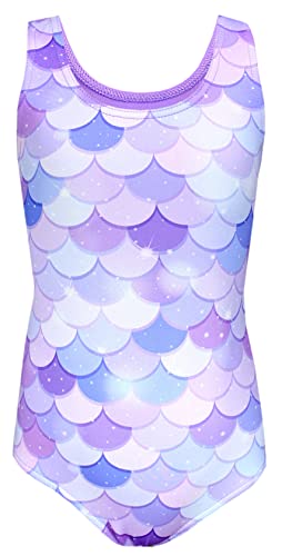 Aquarti Mädchen Badeanzug mit Ringerrücken Print, Farbe: Meerjungfrau Violett/Lila, Größe: 146 von Aquarti
