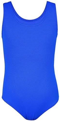 Aquarti Mädchen Badeanzug mit Ringerrücken – Sport Badeanzug Mädchen, Chlorresistent, Farbe: Jacquard Punkte Kornblumenblau, Größe: 164 von Aquarti