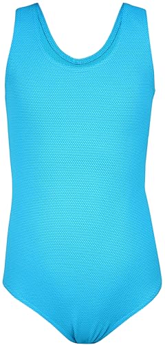 Aquarti Mädchen Badeanzug mit Ringerrücken – Sport Badeanzug Mädchen, Chlorresistent, Farbe: Jacquard Punkte Türkis, Größe: 152 von Aquarti