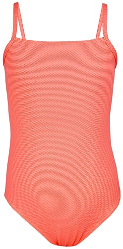 Aquarti Mädchen Badeanzug mit Spaghettiträgern Streifen – Sport Badeanzug Mädchen, Chlorresistent, Farbe: Jacquard Punkte Orange, Größe: 170 von Aquarti