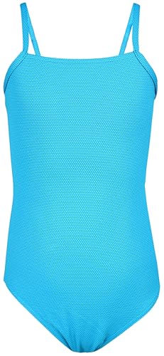 Aquarti Mädchen Badeanzug mit Spaghettiträgern Streifen – Sport Badeanzug Mädchen, Chlorresistent, Farbe: Jacquard Punkte Türkis, Größe: 170 von Aquarti