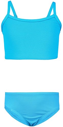Aquarti Mädchen Bikini Set Bustier Bikinislip Zweiteiliger Badeanzug, Farbe: 038 Jacquard Punkte Türkis, Größe: 158 von Aquarti