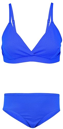 Aquarti Mädchen Bikini Set Bustier Bikinislip Zweiteiliger Badeanzug, Farbe: 039 Jacquard Punkte Kornblumenblau, Größe: 158 von Aquarti