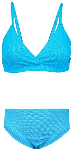 Aquarti Mädchen Bikini Set Bustier Bikinislip Zweiteiliger Badeanzug, Farbe: 039 Jacquard Punkte Türkis, Größe: 152 von Aquarti