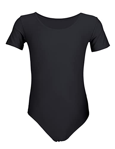 Aquarti Mädchen Kurzarm Ballettanzug Einfarbig, Farbe: Schwarz, Größe: 146 Aquarti Mädchen Kurzarm Ballettanzug Einfarbig, Farbe: Schwarz, Größe: 146 von Aquarti