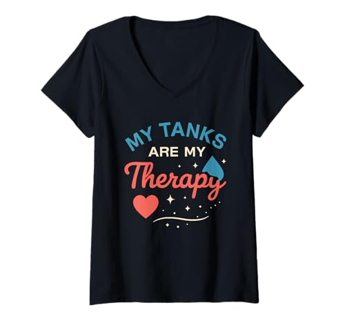 Damen Aquarium-Reiniger, Aquarium-Techniker, Algenpeeling T-Shirt mit V-Ausschnitt Damen Aquarium-Reiniger, Aquarium-Techniker, Algenpeeling T-Shirt mit V-Ausschnitt von Aquascape Tech Marine Tank Care Expert Wear