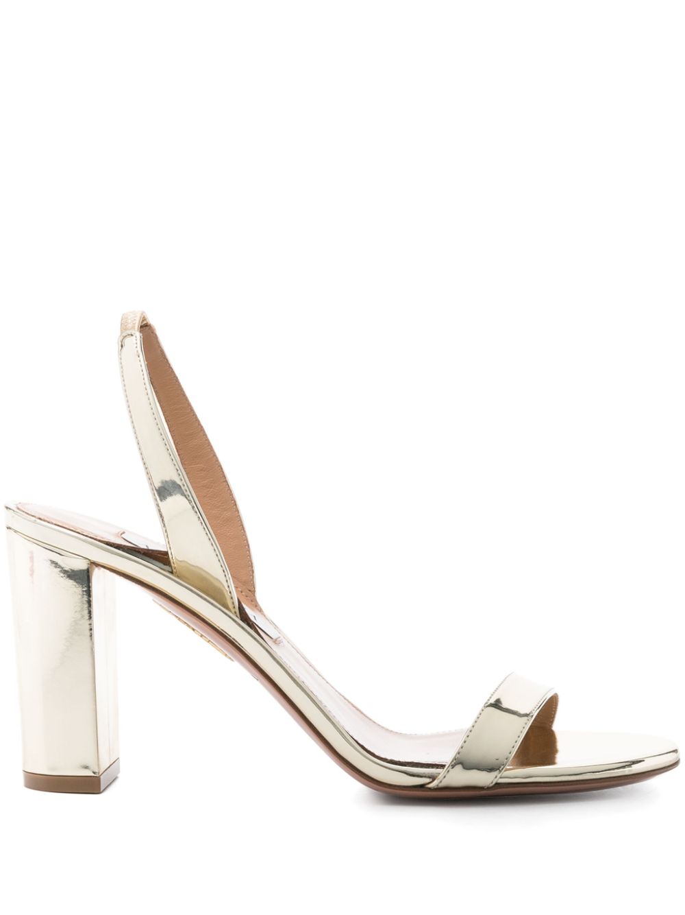 Aquazzura 85mm So Nude metallic leather sandals - Gold von Aquazzura