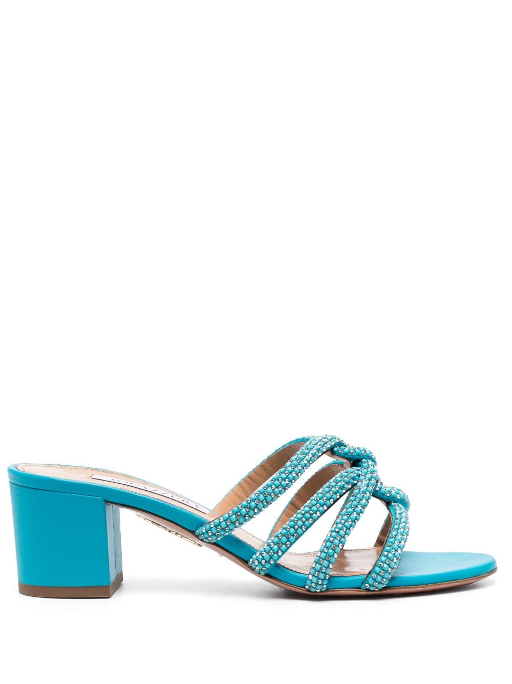 Aquazzura Mules mit Kristallen 60mm - Blau von Aquazzura