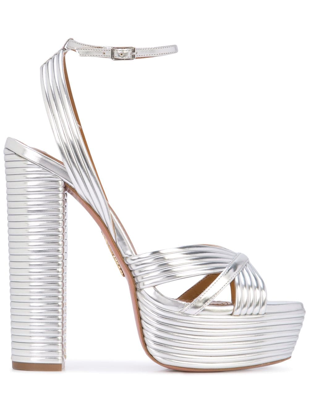 Aquazzura 'Sundance Plateau 140' Sandalen - Silber von Aquazzura