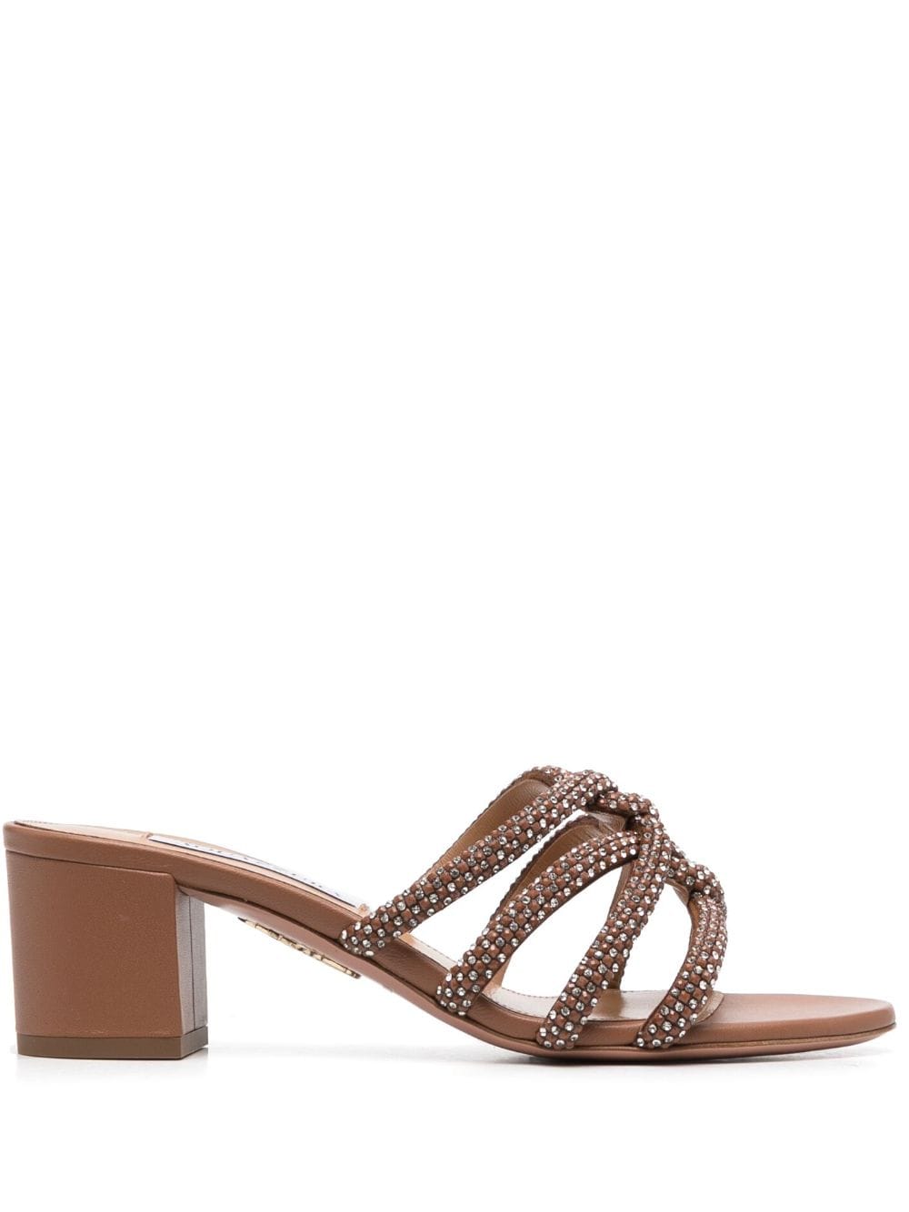 Aquazzura Mules mit Kristallen - Braun von Aquazzura