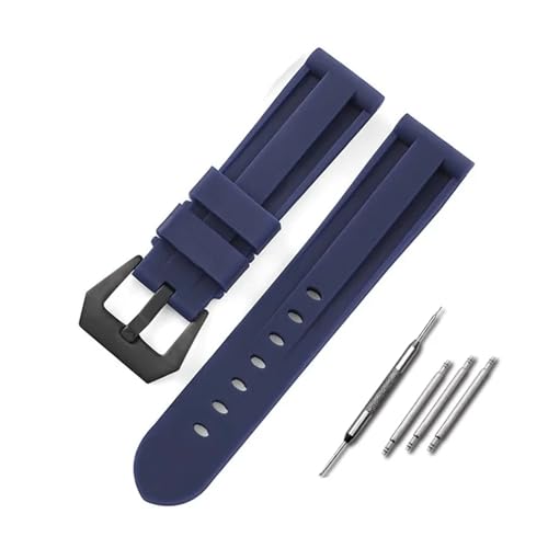 Aqxycvb Silikon-Uhrenarmband for Gummiarmband, 20 mm, 22 mm, 24 mm, 26 mm, for Herren und Damen, Sport-Ersatz-Uhrenarmband for Gürtel (Color : Blue-Black, Size : 26mm) von Aqxycvb