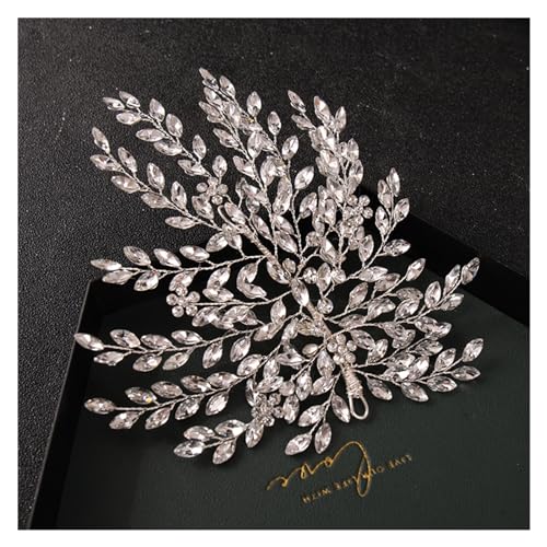 Aqxyedc Blinkende Ornamente Strass Perle Braut Haarspange Zubehör Schmuck Hochzeit Elegant Kristall Braut Haarkamm Kopfbedeckung wanglan von Aqxyedc