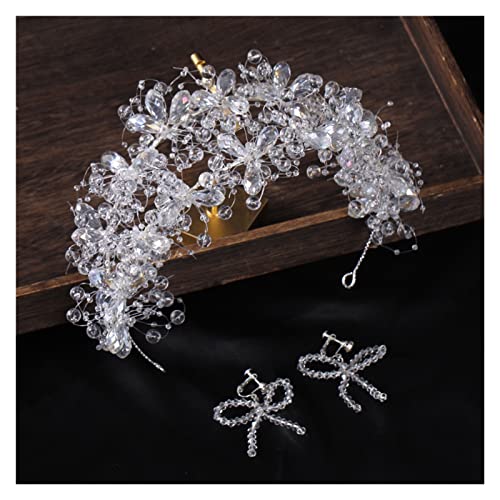 Aqxyedc Braut Vintage Silber Full Crystal Große Haarband Braut Shinny Strasshaare Hairoop Kopfschmuck Braut Haarstück Hochzeit Stirnband wanglan(Gold-color) von Aqxyedc