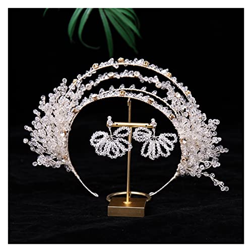 Aqxyedc Braut Vintage Silber Full Crystal Große Haarband Braut Shinny Strasshaare Hairoop Kopfschmuck Braut Haarstück Hochzeit Stirnband wanglan(Light Yellow Gold Color) von Aqxyedc