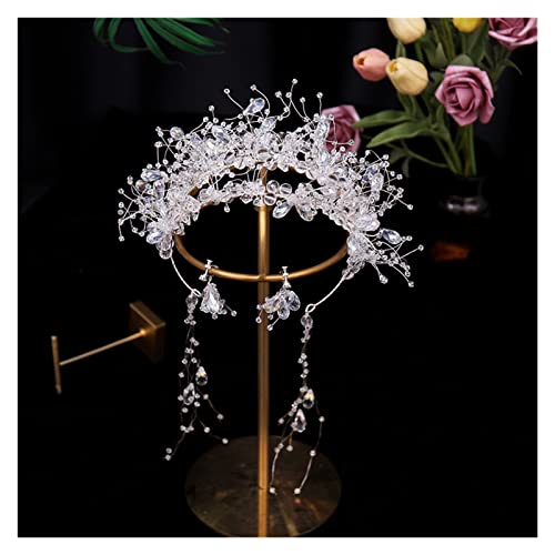 Aqxyedc Braut Vintage Silber Full Crystal Große Haarband Braut Shinny Strasshaare Hairoop Kopfschmuck Braut Haarstück Hochzeit Stirnband wanglan(Pure Gold Color) von Aqxyedc