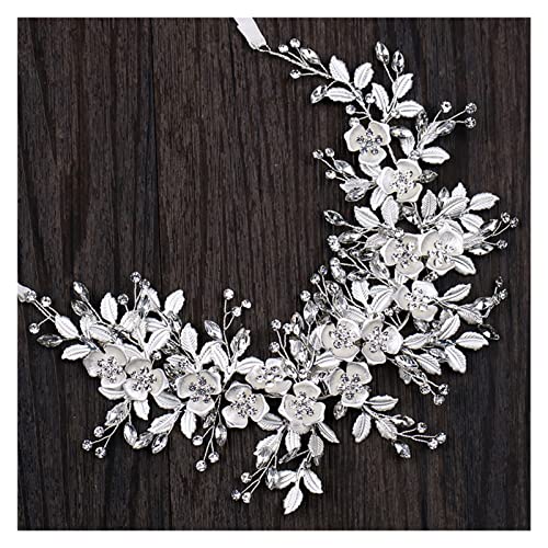 Aqxyedc Pearl Strass Blume Stirnband Haarband Tiara Haarschmuck for Frauen Braut Hochzeit Haarschmuck Königin Party Tiara Geschenk wanglan(Light Yellow Color) von Aqxyedc