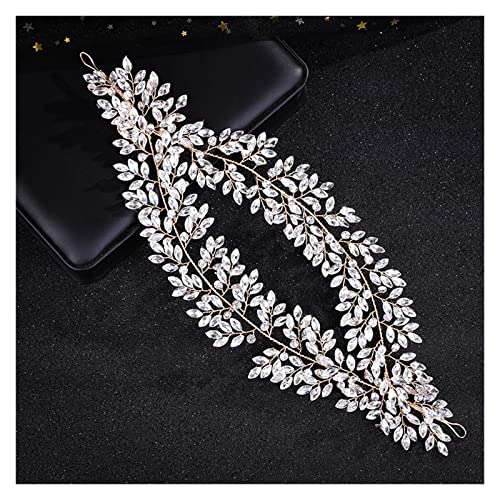 Aqxyedc Perlenhaargürtel Frauen Haarschmuck Gold Strass Haargürtel Frauen Krone Braut Kopfschmuck Hochwertiger Haargürtel wanglan(FD1259) von Aqxyedc