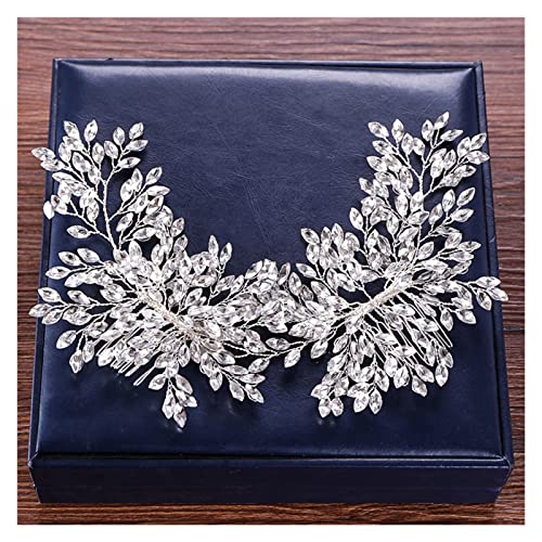 Aqxyedc Rhinestone Haarkamm Hochzeit Haarschmuck Braut Haarkamm Strass Hochzeit Stirnbänder Kristall Braut Tiaras Kopfschmuck wanglan von Aqxyedc