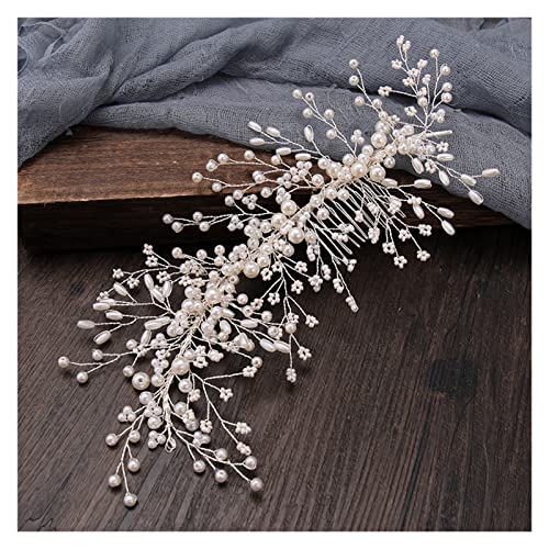 Aqxyedc Silber Farbe Perle Haarkamm Kopfschmuck Perle Blume Haarkamm Tiara Kopfschmuck for Frauen Braut Hochzeit Braut Haarschmuck wanglan Aqxyedc Silber Farbe Perle Haarkamm Kopfschmuck Perle Blume Haarkamm Tiara Kopfschmuck for Frauen Braut Hochzeit Braut Haarschmuck wanglan von Aqxyedc