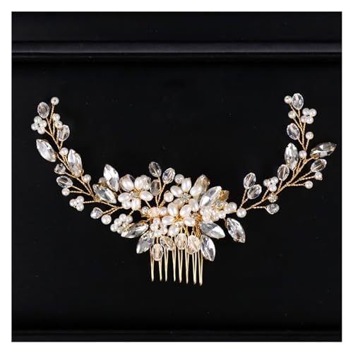Aqxyedc Trendy Gold Perle Kristall Braut Haarkamm Haarschmuck Hochzeit Braut Kopfschmuck Haarschmuck Braut Frauen Haarschmuck wanglan Aqxyedc Trendy Gold Perle Kristall Braut Haarkamm Haarschmuck Hochzeit Braut Kopfschmuck Haarschmuck Braut Frauen Haarschmuck wanglan von Aqxyedc