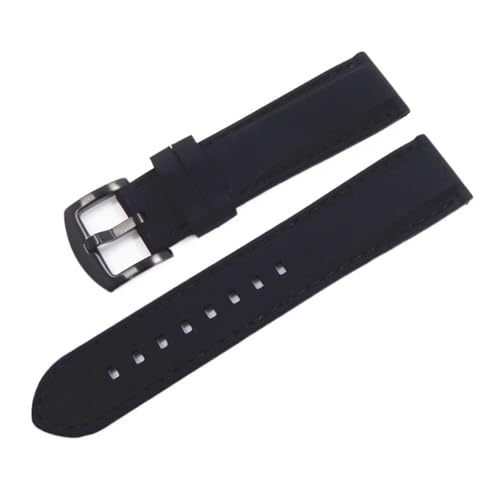 Aqxypas 16mm 18mm 20mm 22mm 24mm Universal Silikon Sport Armband Mode Nähte Wasserdichte Gummi Männer Ersatz armband Uhr Band(Black black,18mm) von Aqxypas