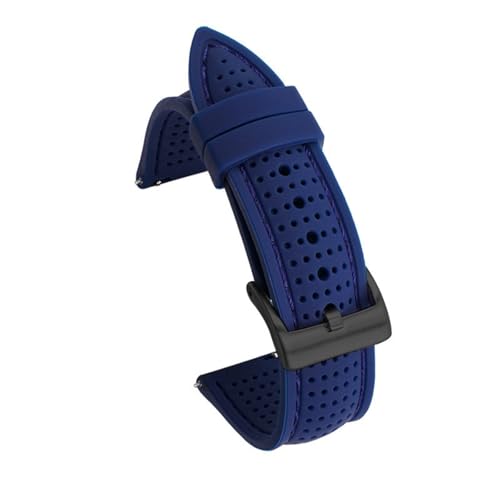 Aqxypas 18mm 20mm 22mm 24mm Silikon Sport Armband Wasserdicht Männer Ersatz Band for Watch3 S3 Uhr GT2 46mm GTR(Blue black,18mm) von Aqxypas