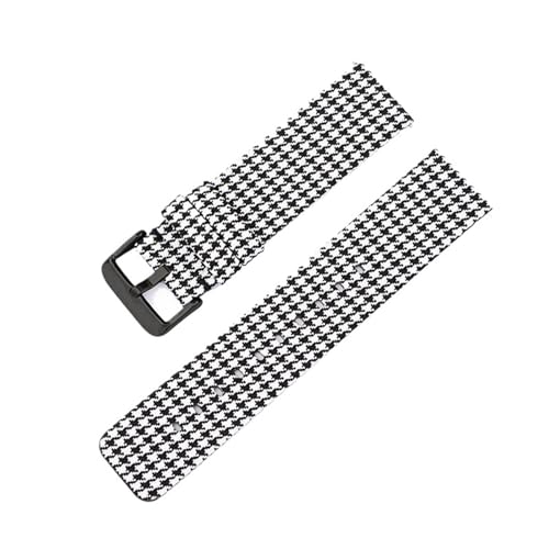 Aqxypas Gewebtes Nylonarmband, 12/14/16/18/20/22 mm, modisches Regenbogen-Leinwand-Schnellverschluss-Ersatzband for Herren und Damen for Watch4 Classic(Grid black,18mm) von Aqxypas