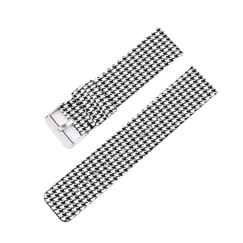 Aqxypas Gewebtes Nylonarmband, 12/14/16/18/20/22 mm, modisches Regenbogen-Leinwand-Schnellverschluss-Ersatzband for Herren und Damen for Watch4 Classic(Grid silver,20mm) von Aqxypas