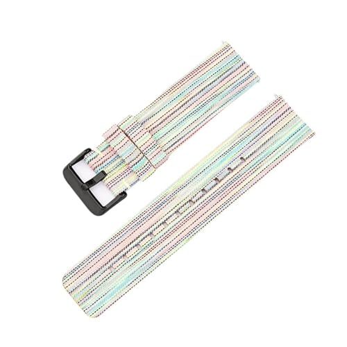 Aqxypas Gewebtes Nylonarmband, 12/14/16/18/20/22 mm, modisches Regenbogen-Leinwand-Schnellverschluss-Ersatzband for Herren und Damen for Watch4 Classic(Rainbow black,18mm) von Aqxypas