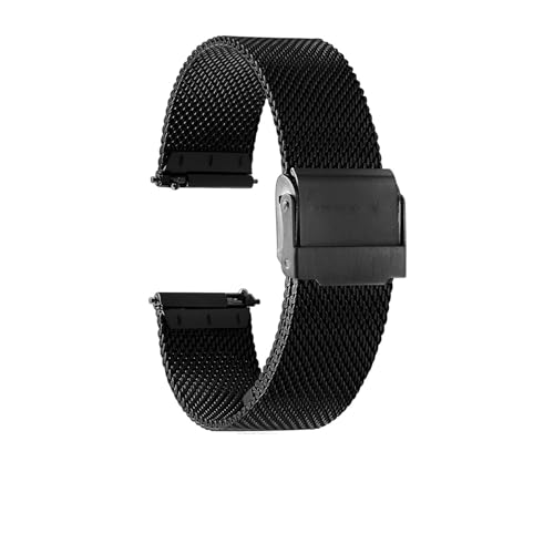 Aqxypas Mesh-Uhrenarmband for Uhren-Milanese-Armband 12 13 14 15 16 17 18 19 20 21 22 23 24 mm Männer Frauen Stahl-Uhrenarmband-Werkzeuge(Black,24mm) von Aqxypas