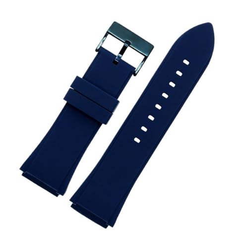Aqxypas Silikon Armband Blau Edelstahl Schnalle Wasserdicht Männer Ersatz Armband Uhr Band for W0247G3 W0040G3 W0040G7(Blue) von Aqxypas