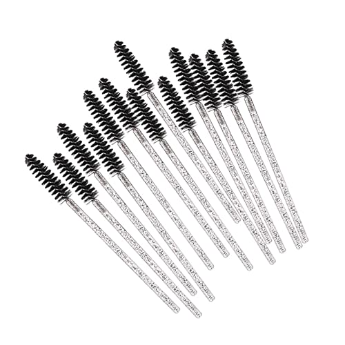 Aqxyxsw 1000 Stück Glitter Mascara Zauberstäbe Einweg-Wimpernbürsten for Verlängerungen Wimpern-Applikator Kristallgriff Make-up-Tool-Kits lingli(Color:Black) von Aqxyxsw