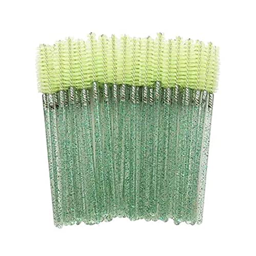 Aqxyxsw 1000 Stück Glitter Mascara Zauberstäbe Einweg-Wimpernbürsten for Verlängerungen Wimpern-Applikator Kristallgriff Make-up-Tool-Kits lingli(Color:Grün) von Aqxyxsw