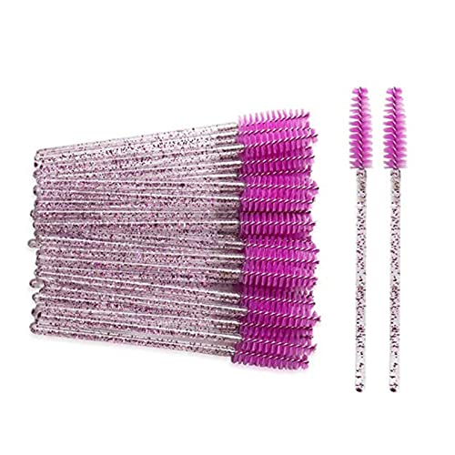 Aqxyxsw 1000 Stück Glitter Mascara Zauberstäbe Einweg-Wimpernbürsten for Verlängerungen Wimpern-Applikator Kristallgriff Make-up-Tool-Kits lingli(Color:Purple) von Aqxyxsw