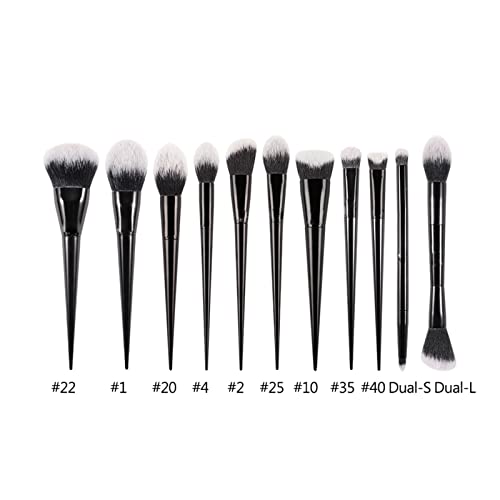 Aqxyxsw 11/2 teile/satz Foundation Puder Abgewinkelt Rouge Schatten Polieren Make Up Pinsel Lidschatten Concealer Make Up Pinsel Kontur Highlighter lingli(Color:Whole set 11pcs) von Aqxyxsw