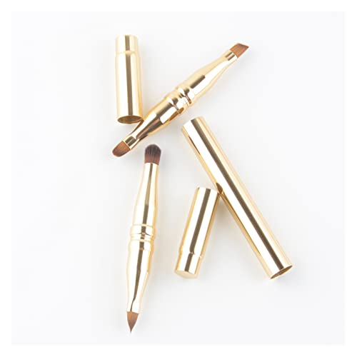 Aqxyxsw 1pc 4-Ended Aluminium Multifunktionale Lippen-Make-up-Pinsel Lidschatten-Augenbrauen-Mischpinsel Make-up-Tool Professional 4 Verwendungen lingli(Color:Gold 4 in 1) von Aqxyxsw