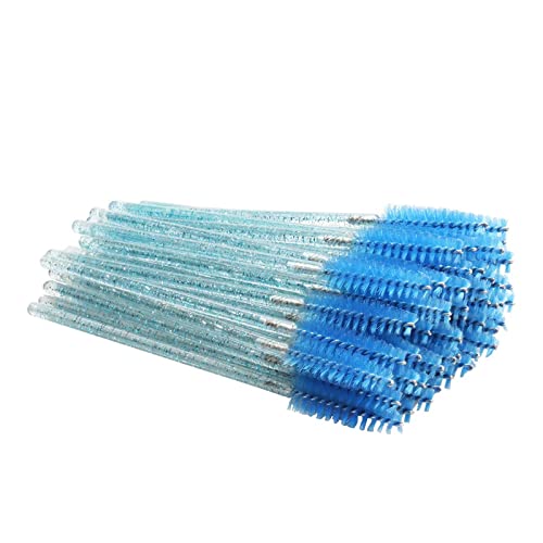 Aqxyxsw 250pcs Wimpern Mascara Bürsten Kristall Wimpernbürsten Wimperntusche Zauberstäbe Applikator Wimpern Verlängerung Augenbrauen und Make-up-Tool lingli(Color:Blu) von Aqxyxsw