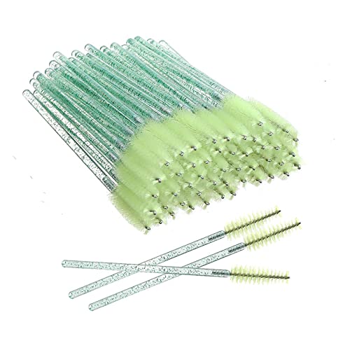 Aqxyxsw 250pcs Wimpern Mascara Bürsten Kristall Wimpernbürsten Wimperntusche Zauberstäbe Applikator Wimpern Verlängerung Augenbrauen und Make-up-Tool lingli(Color:Grün) von Aqxyxsw