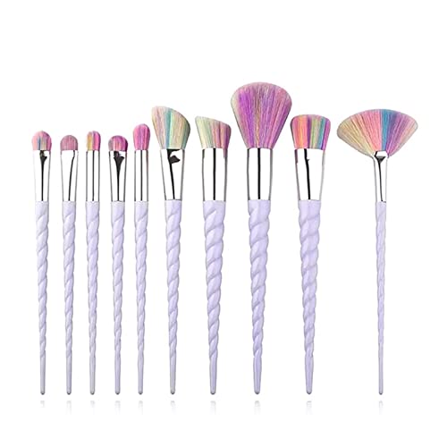 Aqxyxsw Heißer Verkauf 10 teile/satz Make-up Pinsel Kit Werkzeuge Beste Grundlage Make-up Pinsel Weiß Spiralgriff Bilden Werkzeuge for Frauen lingli(Color:Colorful) von Aqxyxsw