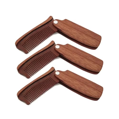 GUYTRM Bartkamm Friseur for Männer Holz Bartbürste Pflege Taschenkamm for Bart Herren Haarkamm Rasur Haarentfernung Styling-Tools lingli von Aqxyxsw