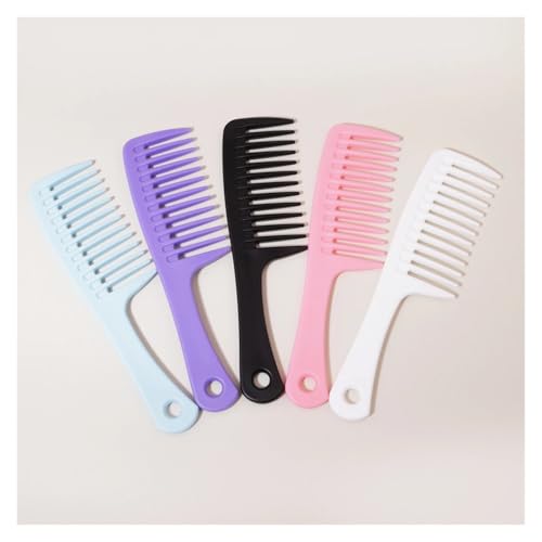 GUYTRM Glatte Haarpflege, breiter Zahnkamm, 1/5 Stück, ABS-Material, einfacher Griff, langlebig, großer Haarkamm for Männer und Frauen lingli(ZHJHDDSLanBaiFenZiHe) von Aqxyxsw