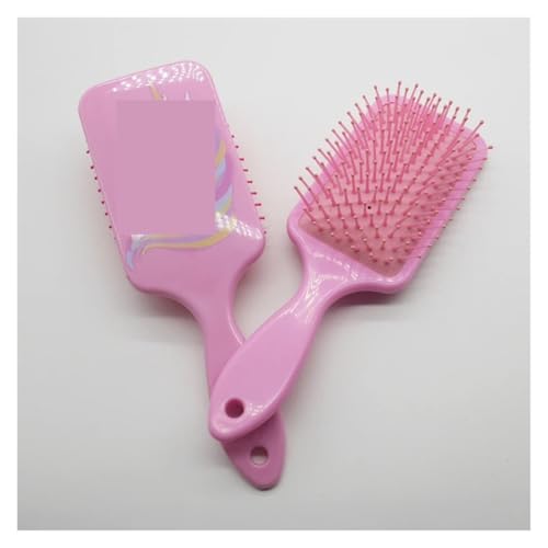 GUYTRM Modischer Kamm mit quadratischer Platte, Airbag-Kissen, breiter Zahn, lockiges, gerades Friseursalon, glattes, flauschiges Styling lingli(Rosa) von Aqxyxsw