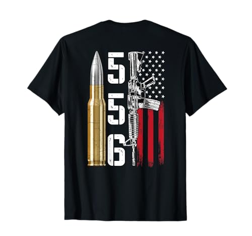 AR15 Gewehr 2. Amendment 556 – Ar-15 Geschenke für Männer und Frauen (Rückseite) T-Shirt von Ar-15 American Flag - Ar15 Rifle Sling Gift Gun